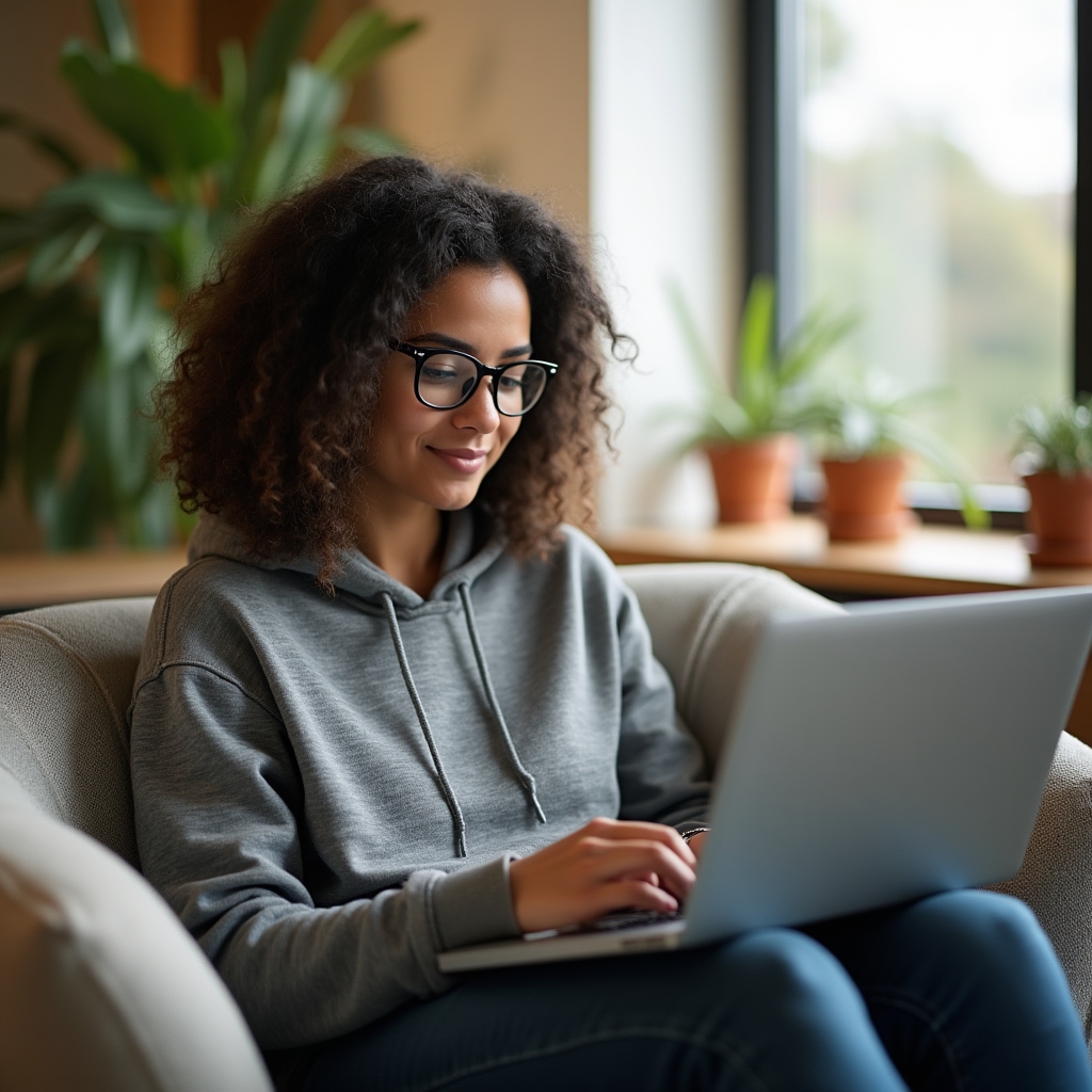 Freelancer studuje online materiály kurzu na notebooku s poznámkovým blokem